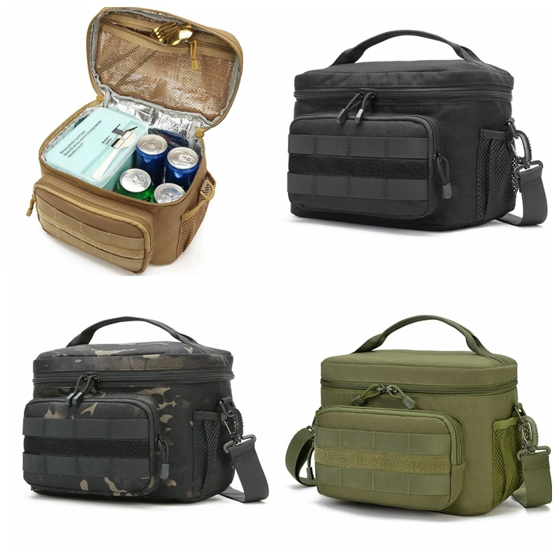 Bolsa de almuerzo de mano gruesa a prueba de fugas para pícnic al aire libre de alta capacidad, bolso de hombro aislado, bolsa de almacenamiento de hombro táctica