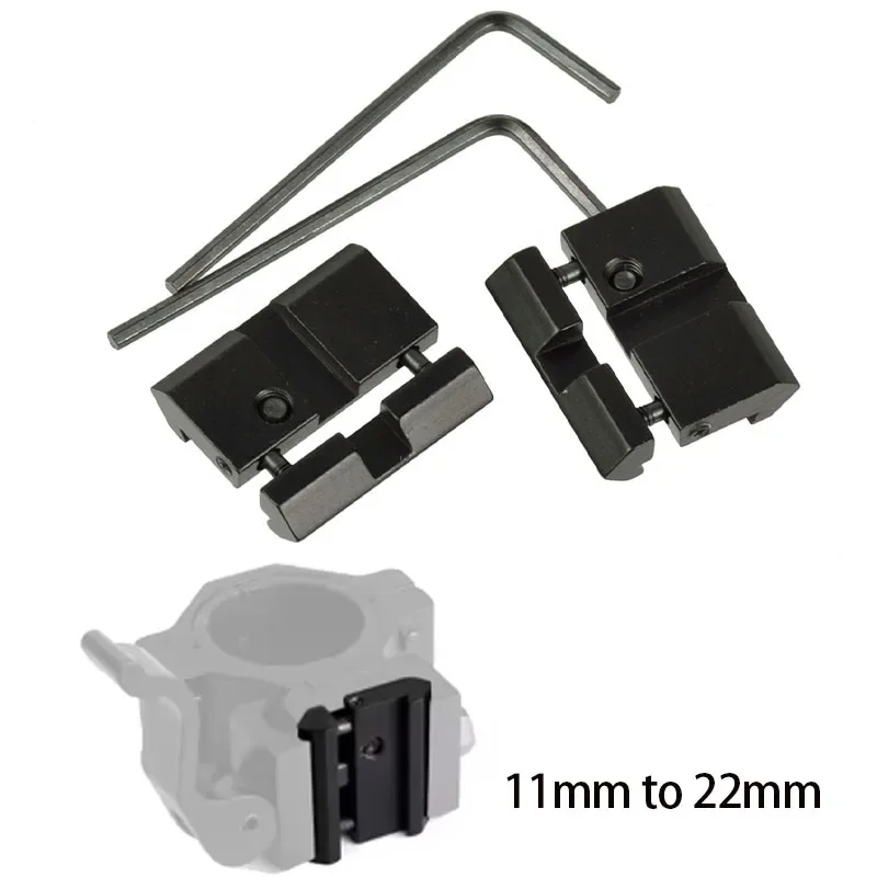 Adaptador de alcance Tacarms, Base de montaje de cola de milano de 11mm a 20mm, montaje en riel Picatinny Weaver, accesorio convertidor de anillo para Rifle de caza