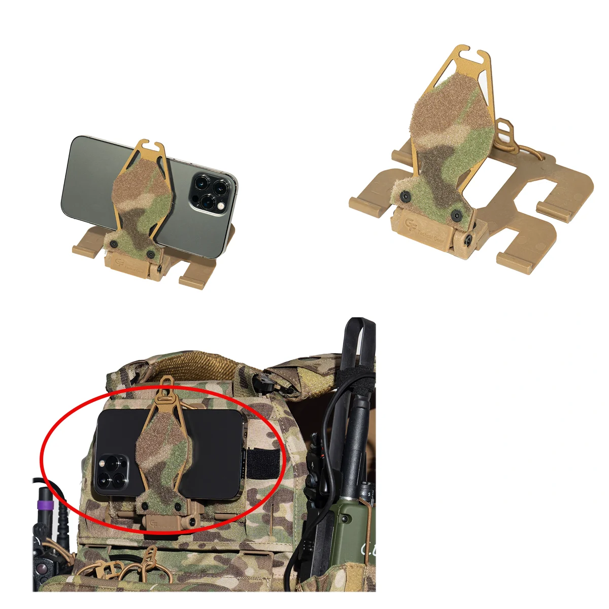 Chaleco táctico Universal, montaje de Terminal de pecho, Panel de navegación, soporte para teléfono móvil