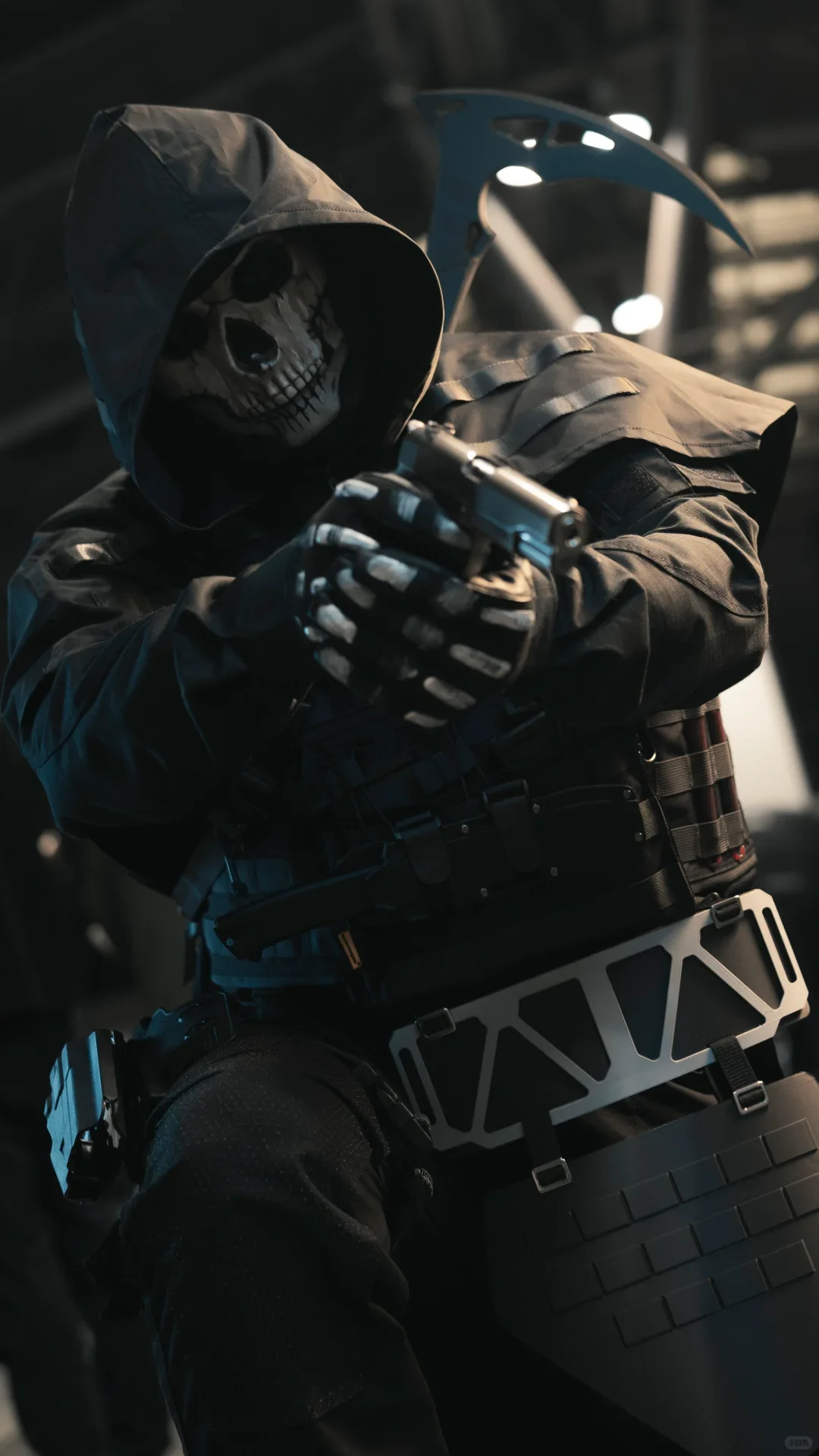 AQzxdc Ghost Death Scythe COD16 Death Angel Death Ghost COS Scythe Death Axe para fiesta de disfraces de Halloween - imagen 2