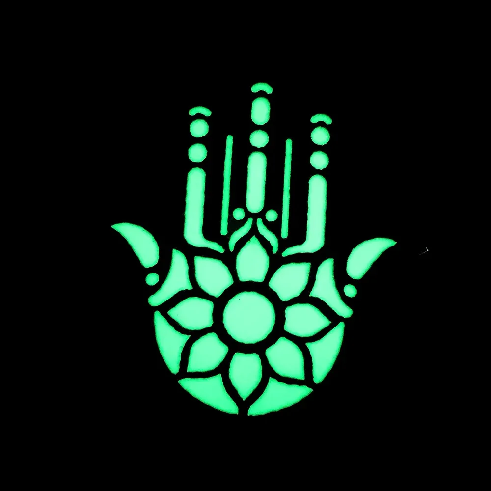 POUND TOWN HELL parche reflectante de mano de Fátima, insignia de moral táctica, gancho y lazo, brazalete, mochila, casco, pegatina decorativa - imagen 5