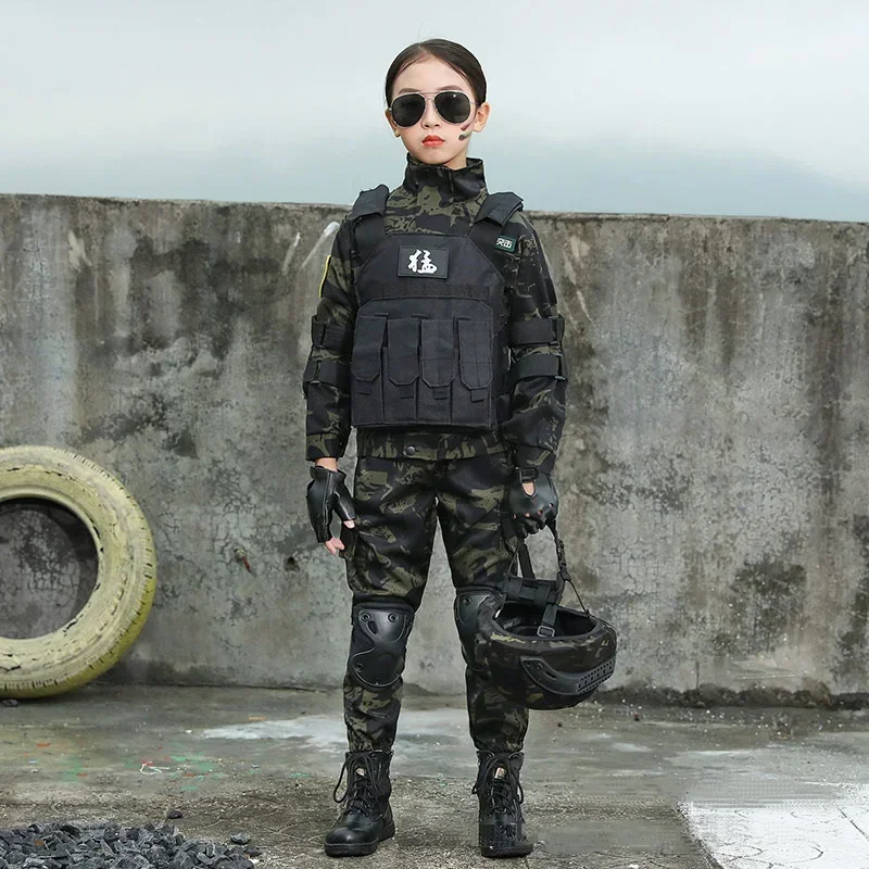 Uniforme camuflaje infantil MOLLE para campamento entrenamiento escolar - imagen 5