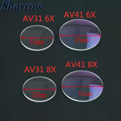 6X 8X arco compuesto de tiro con arco, lente de aumento, lupa de aguja, lente de mira de vidrio, caza, tiro, puntería