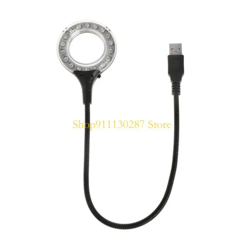 Anillo luz LED J1HC, lámpara escritorio USB, bombilla brillante 5V, cuello cisne Flexible ajustable - imagen 4