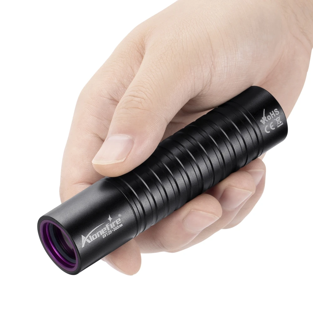 Linterna LCD con luz UV de 395nm/365nm, recargable por USB, linterna de curado con pegamento UV de alta potencia, marcador para manchas de orina y tiña de gato, lámpara para dinero en mineral - imagen 5