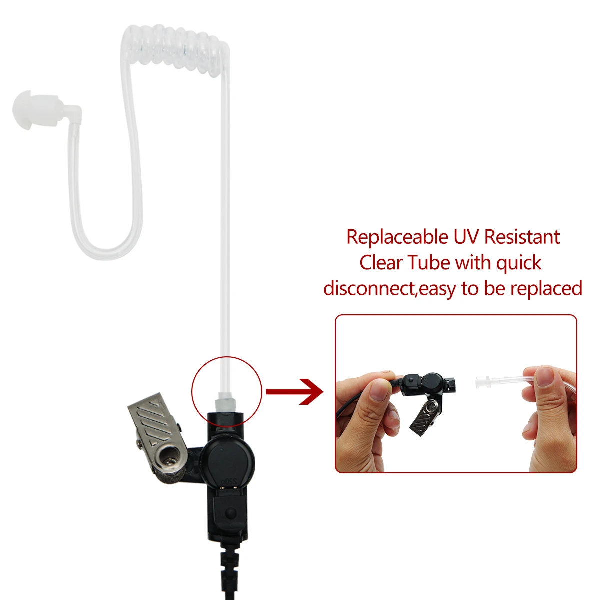 ABBREE-auriculares de repuesto para Walkie Talkie, tubo de bobina acústica, para Baofeng Motorola Kenwood Retevis Midland, auriculares de Radio bidireccionales - imagen 4