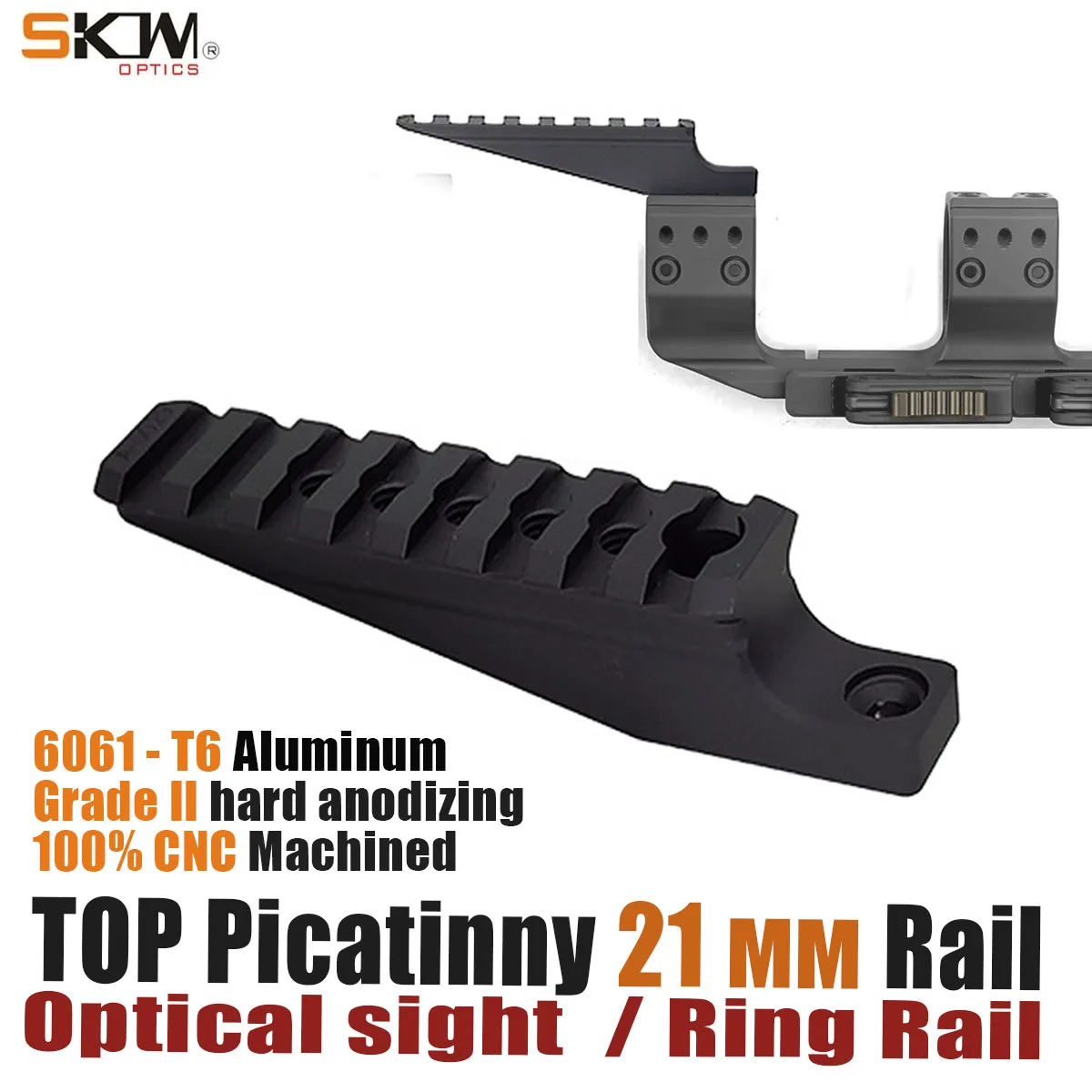 Anillos de alcance Carril superior FDE 1,54 pulgadas para rieles Picatinny de 21 mm, montaje QD de 30 mm y 34 mm,