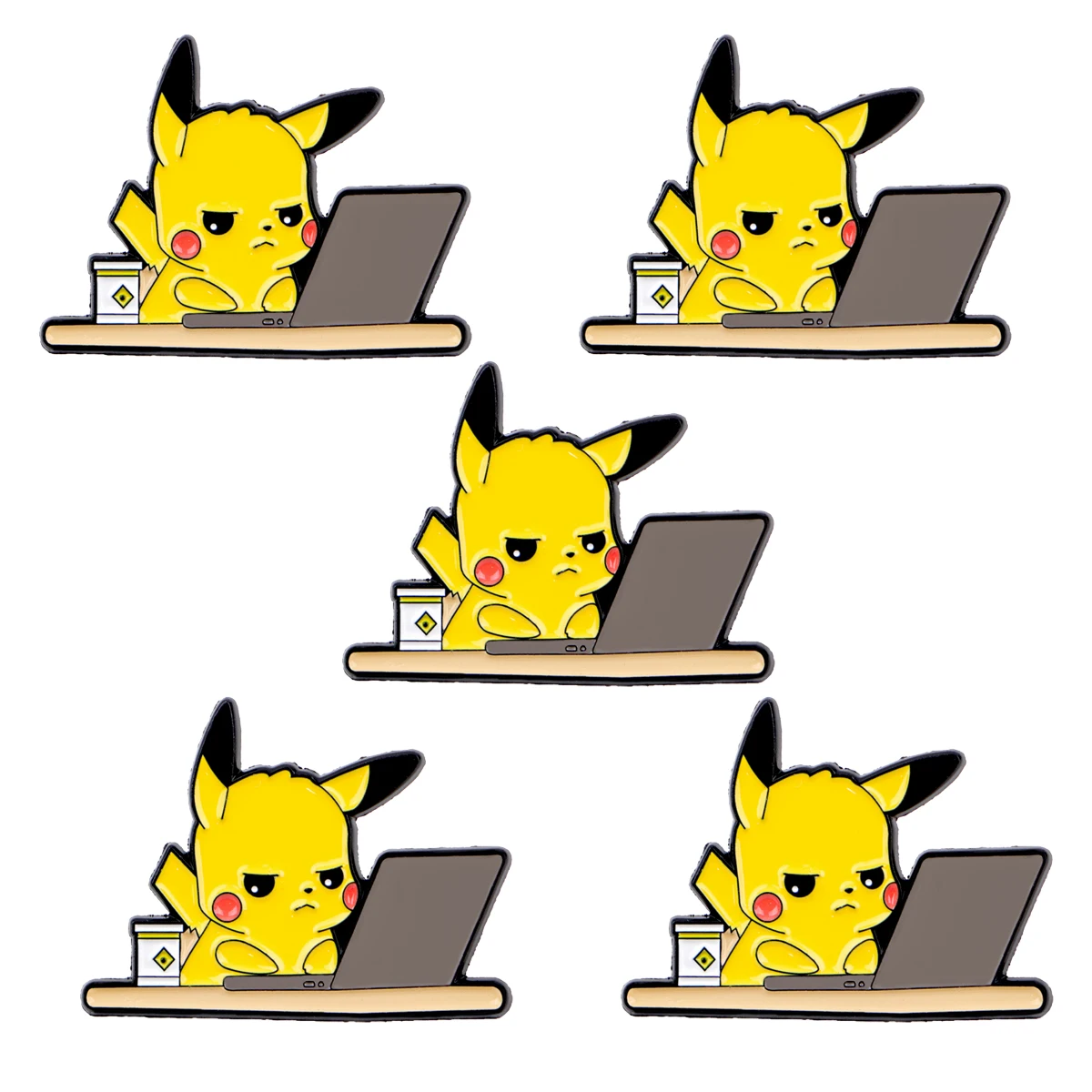 5 uds. De alfileres esmaltados de animales bonitos, conjunto de broche de dibujos animados de Anime, Pin de solapa de Metal, insignia, accesorios para mochila, joyería, regalos para amigos - imagen 3