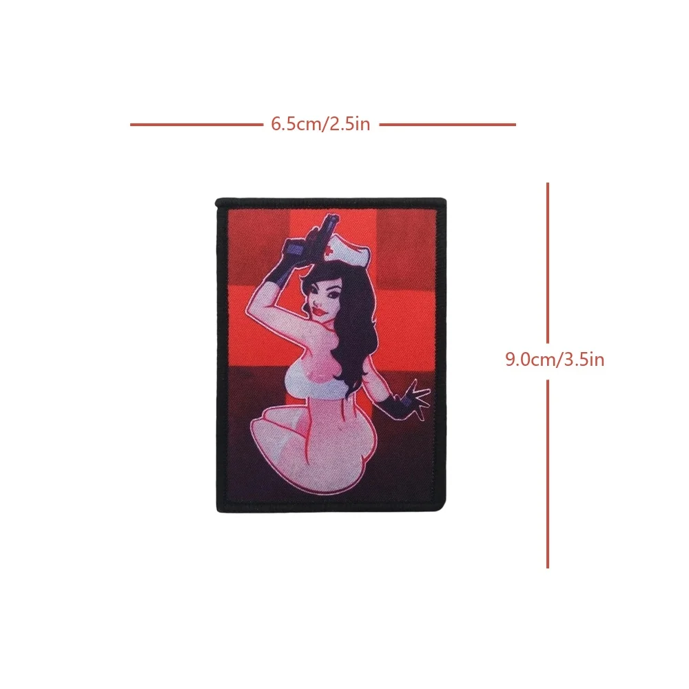 Parche divertido de Velcros táctico para enfermera y arma, pegatina bordada de moral, insignia, cierre de bucle de gancho para mochila Molle, gorra vaquera - imagen 5