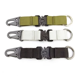 Hebilla táctica para acampar al aire libre, cinta de nailon MOLLE, cadena colgante, llavero, hebilla de escalada táctica, gancho de pico de águila