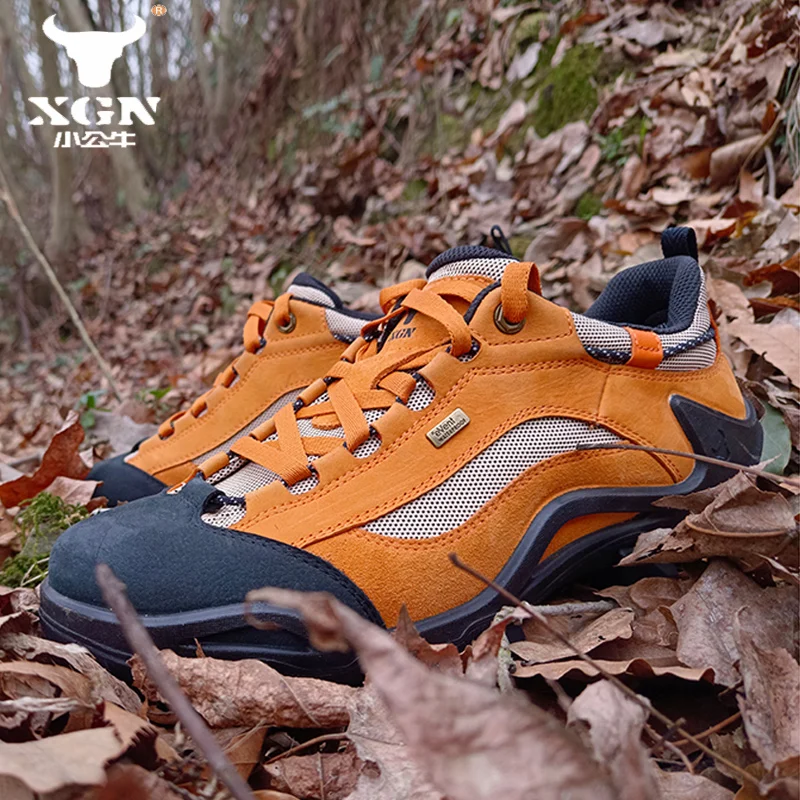 XGN-zapatos de senderismo de piel de vaca para hombre, botas de caza impermeables para eventos, botas militares tácticas de combate en el desierto, zapatillas de senderismo para mujer - imagen 2