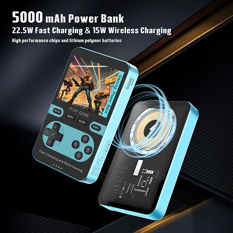 Máquina de juego de energía móvil de carga rápida inalámbrica tesoro de carga magnética 5000 mA máquina de juego de palma Super Mario - imagen 4