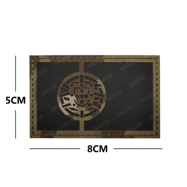 Parche bordado con bandera de Portugal, insignia de goma de PVC del ejército militar, mochila, apliques de ropa, emblema táctico con gancho y bucle - imagen 3