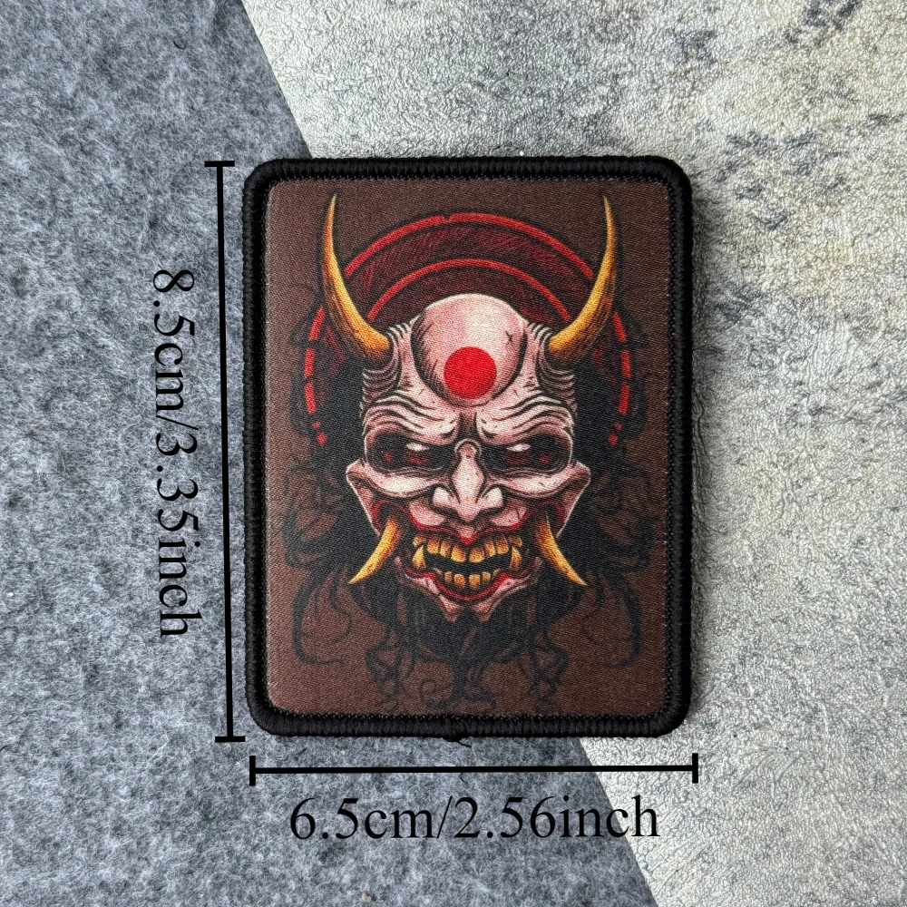 Máscara Prajna, parche de guerrero esqueleto, insignia de moral táctica, pegatina para mochila militar, parches de gancho y bucle bordados para ropa - imagen 2