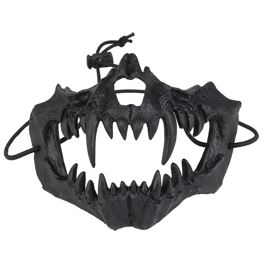 Máscara de calavera de Animal, Dios dragón japonés, máscara aterradora de media cara, disfraz de Halloween, decoración Punk para fiesta, accesorios de Paintball - imagen 2