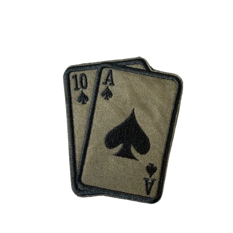 Parche táctico de tarjeta de póker, brazalete militar de calavera, parche de insignia de moral con gancho y bucle para ropa, apliques de chaleco táctico - imagen 2
