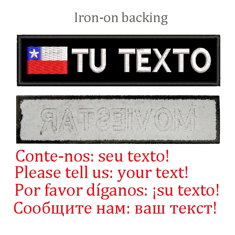 Parches de nombre de bandera de Chile personalizados para ropa, uniforme, sombrero, mochilas tácticas del ejército, arnés de cuello para mascotas, planchado o respaldo de gancho - imagen 4