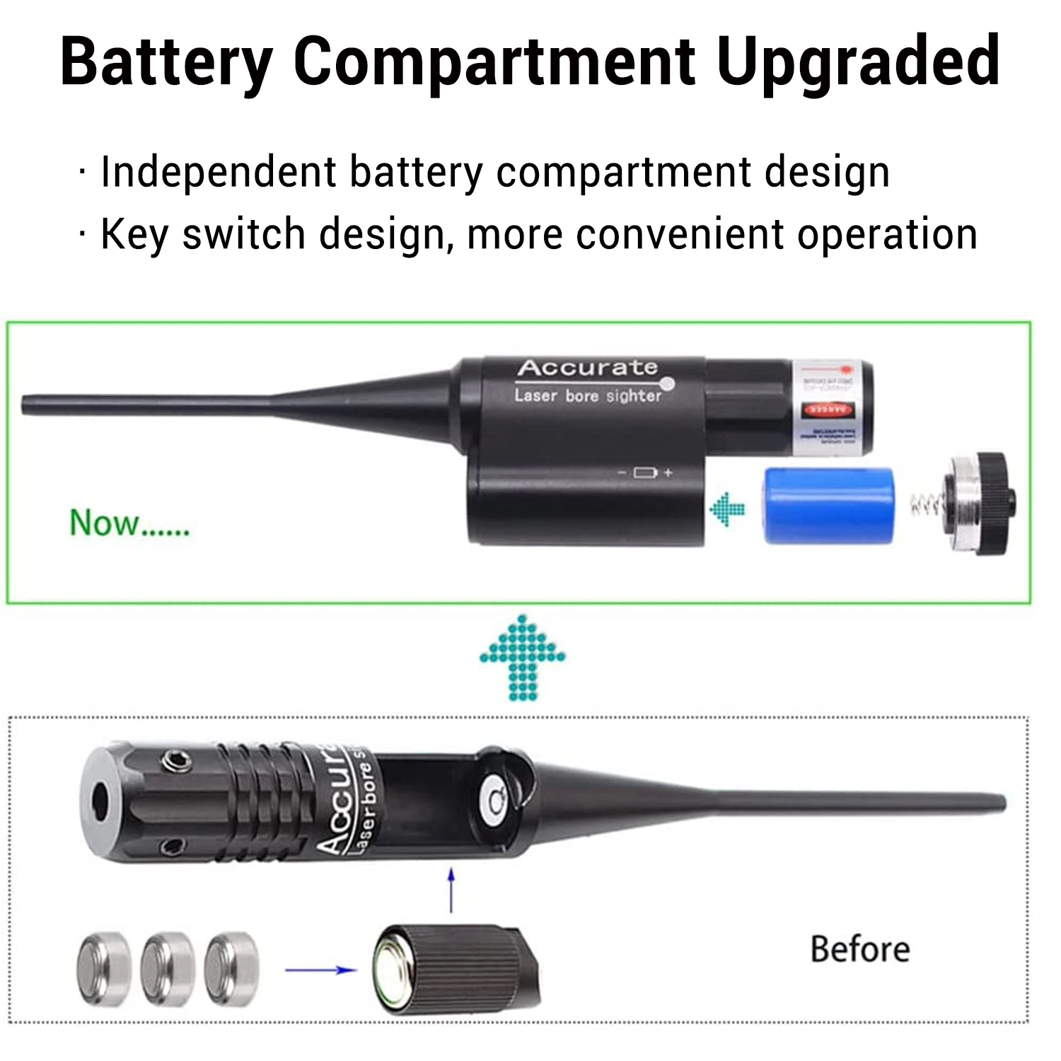 Kit de Mira táctica de calibre 177 a 12GA para Rifles, pistolas de caza para miras a cero, puntero rojo y verde - imagen 3