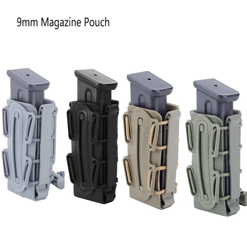 Bolsa táctica para revista individual de 9mm con Clip Molle de liberación rápida para P226 Glock 17 19 Beretta M9 PX4 Fastmag Holder equipo de caza