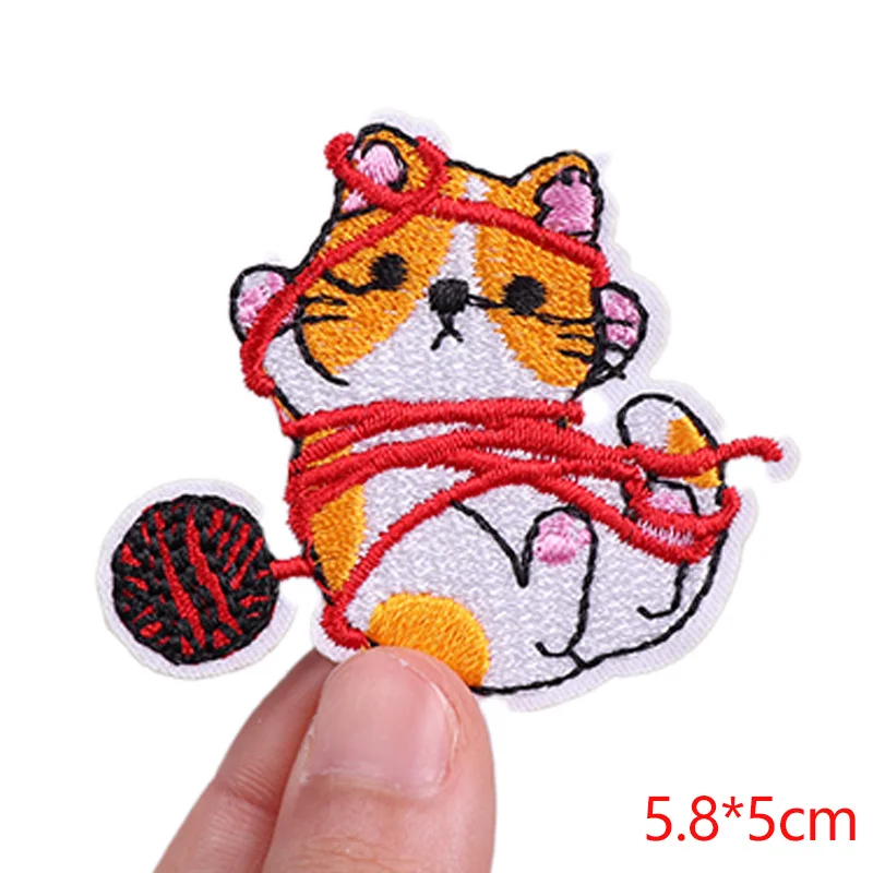 Parche de unicornio arcoíris, parches bordados de animales de dibujos animados para ropa, parche de gato bonito DIY, parches para planchar para ropa, apliques para coser - imagen 5