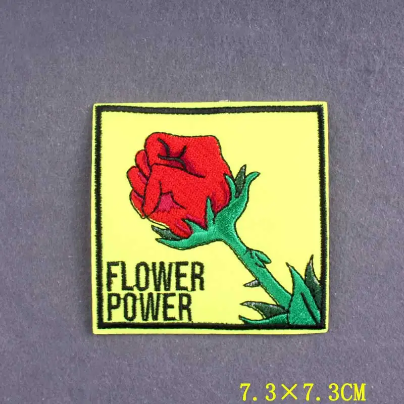 Parche de flores para planchar en la ropa, parches bordados de feminismo, eslogan DIY, insignias de hierro - imagen 2