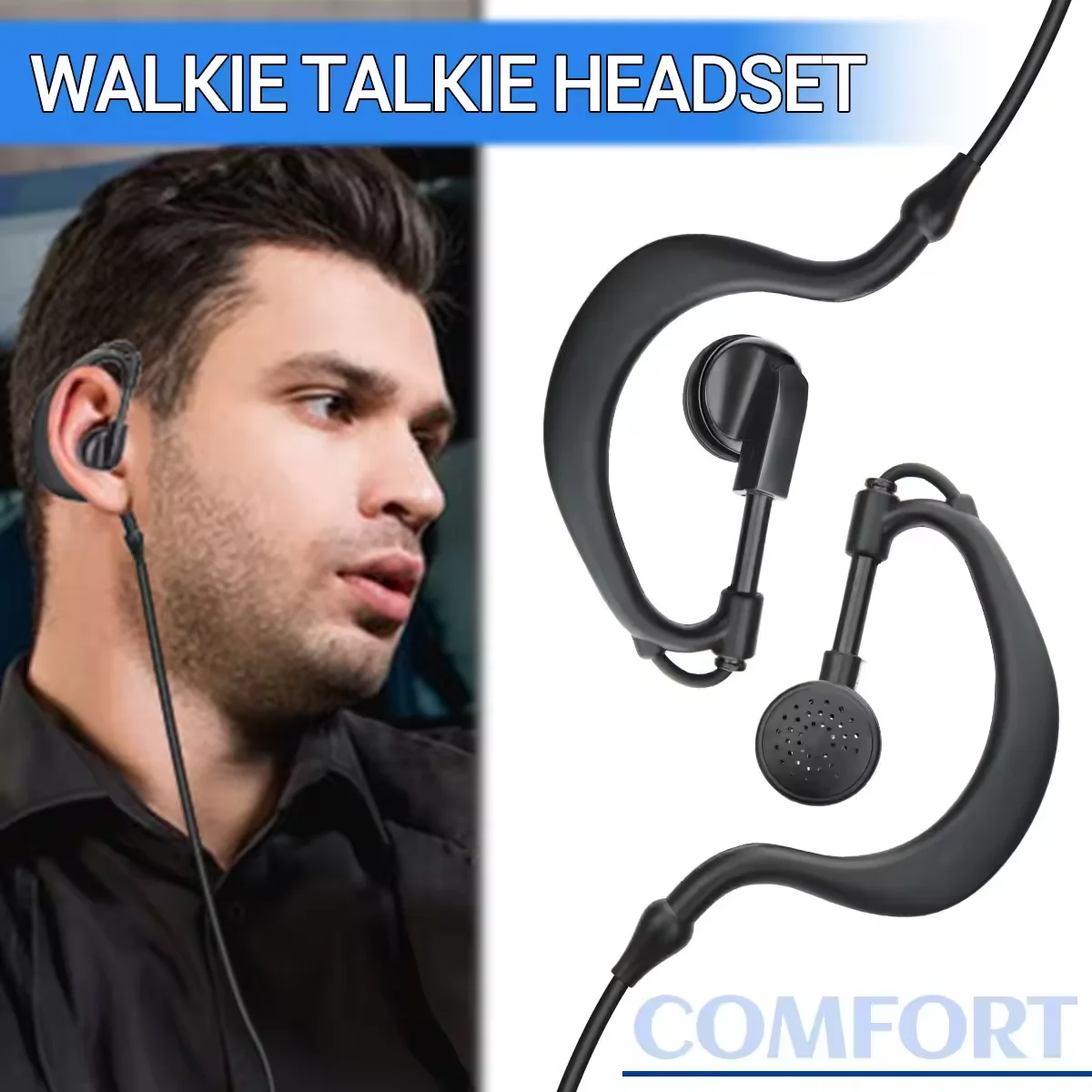 ABBREE AR-790 gancho para la oreja en forma de G auricular K enchufe para Baofeng UV-21 UV-5R Mini UV-32 Quansheng UV-K5/K6 Walkie Talkie - imagen 5