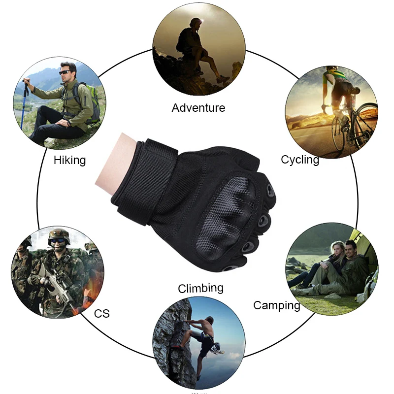 Guantes tácticos de dedo completo para hombre, guantes militares de concha dura para caza al aire libre, Airsoft, Paintball, antideslizantes, resistentes al desgaste, para motocicleta - imagen 5
