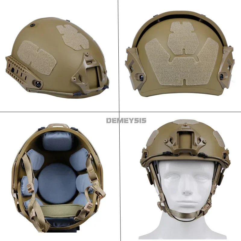 Casco táctico, cascos Airsoft semi cubiertos, protección de cabeza de seguridad, casco de tiro de caza para deportes de Paintball - imagen 5