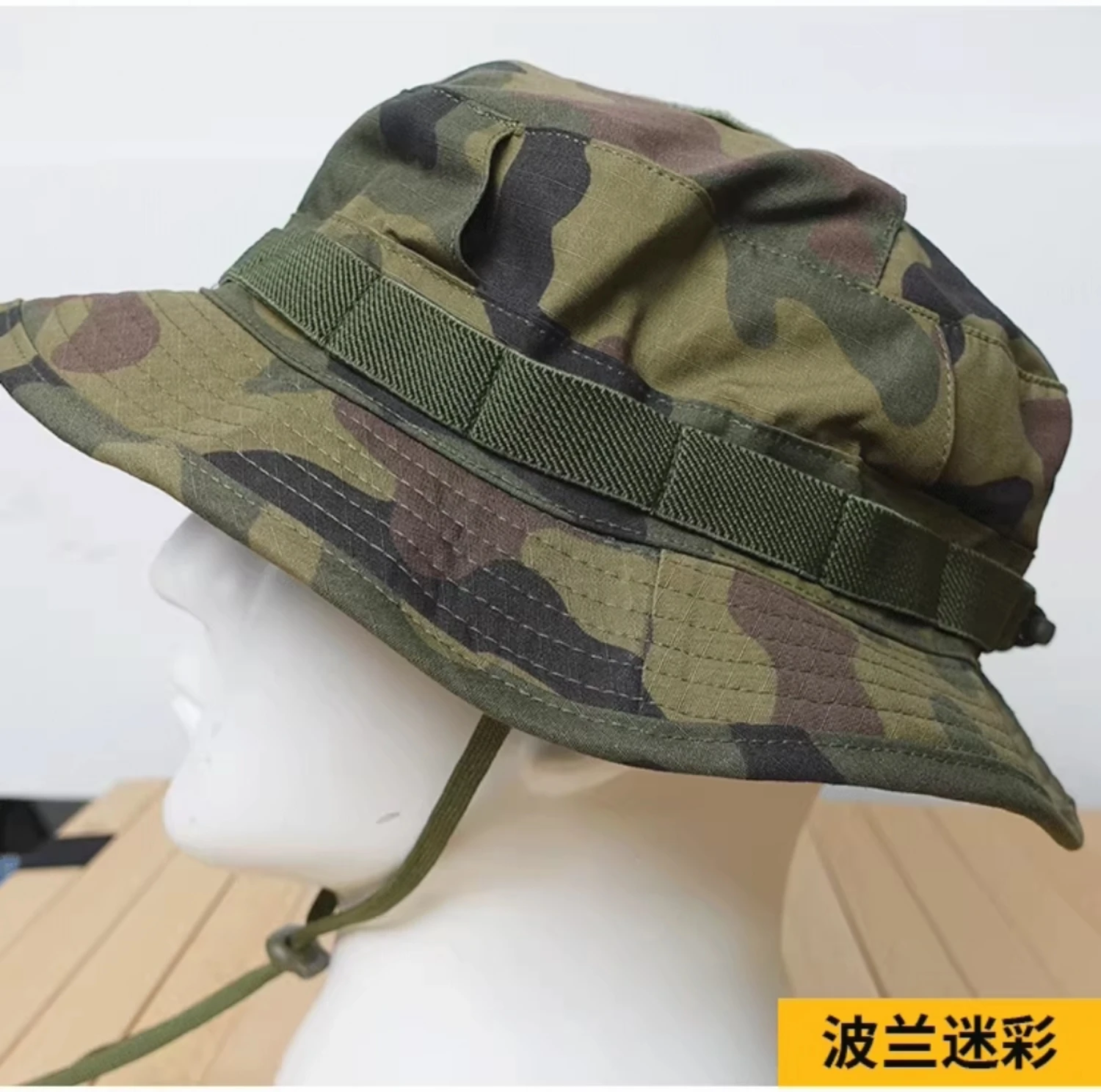 Sombrero de ala redonda para hombre, sombrero táctico de pescador, protector solar, transpirable, Verano - imagen 2