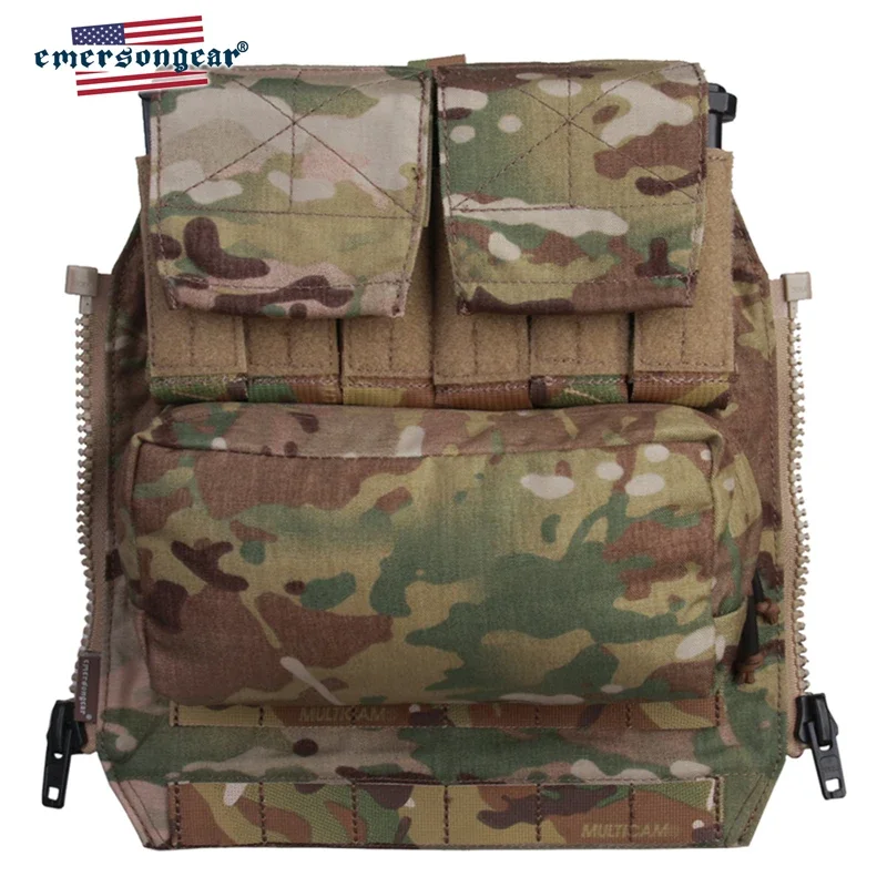 Mochila táctica Emersongear con Panel con cremallera para AVS JPC2.0 CPC, chaleco de caza, portador de placa, mochila de combate Airsoft, equipo para exteriores
