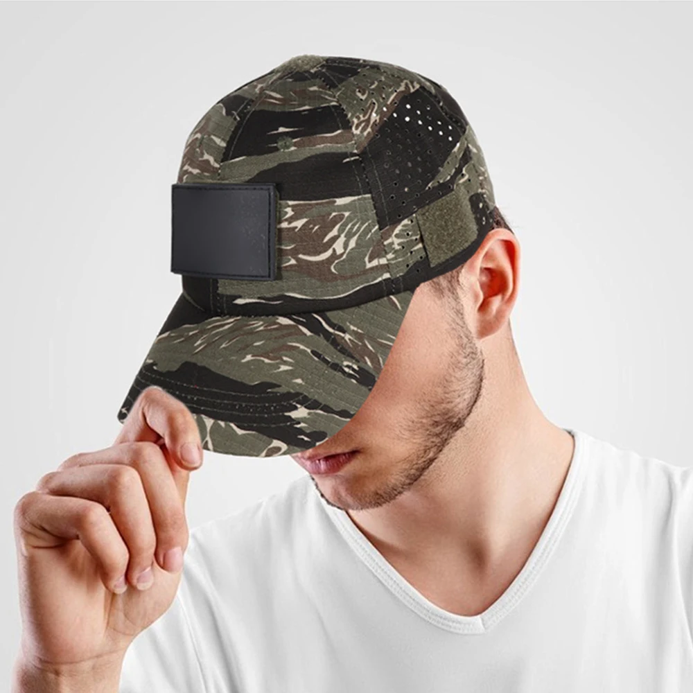 Gorra de béisbol táctica, gorra para deportes al aire libre con gancho y bucle, sombrero de caza de hojas de jungla con soporte para gafas de malla transpirable - imagen 5