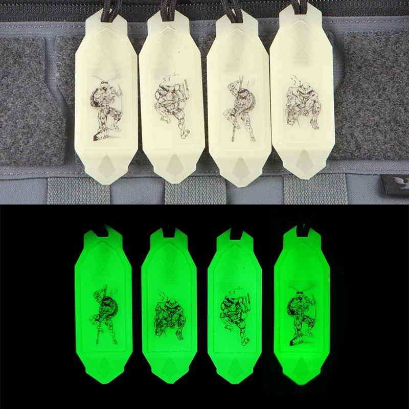 Parche luminoso táctico de TPU, manija de tracción, decoración de mochila DIY, cola de bolsa EDC con gancho, diseño funcional