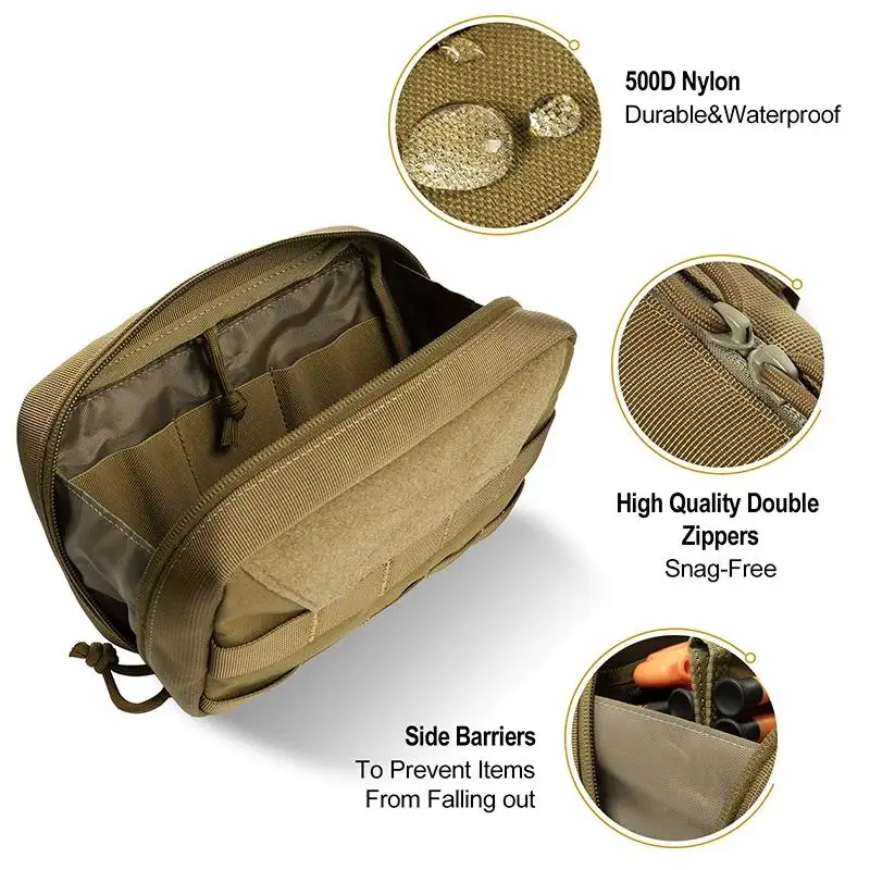 ONETIGRIS MOLLE Admin bolsa táctica Multi Kit médico bolsa suave herramienta de utilidad cinturón EDC bolsa para acampar senderismo - imagen 3