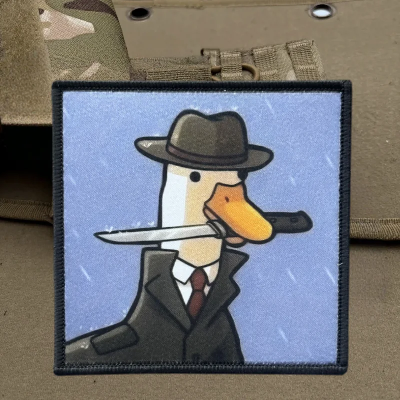 Parche con estampado de ganso peligroso, chaleco táctico, insignia de moral con gancho y bucle, pegatinas decorativas para mochila, parches para brazalete para ropa - imagen 4