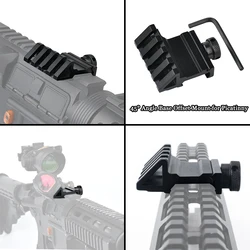 Adaptador offset 45º Picatinny para linterna táctica