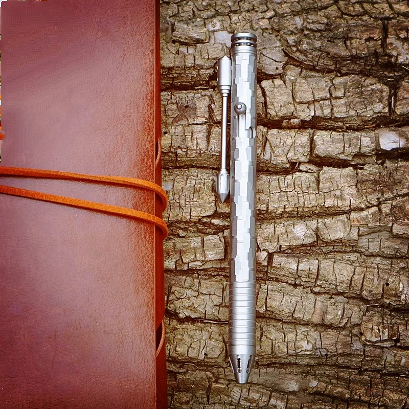 Estilo Cnc grabado Irregular poliédrico titanio Unisex pluma firma pluma G2 recarga herramientas de oficina multifuncionales - imagen 2