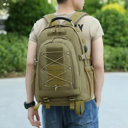 Mochila táctica de gran capacidad 1000D impermeable camuflaje al aire libre senderismo Camping escalada bolsa de viaje con carga USB