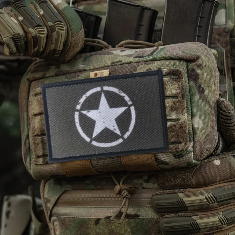 WW2 Star Printing Patch Tactical Vest Hook and Loop Hats Morale Badge Backpack Decorative Stickers Armband Patches for Clothing - imagen 5