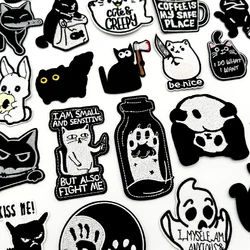 Parche termo adhesivo gato militar blanco y negro – Diseño táctico