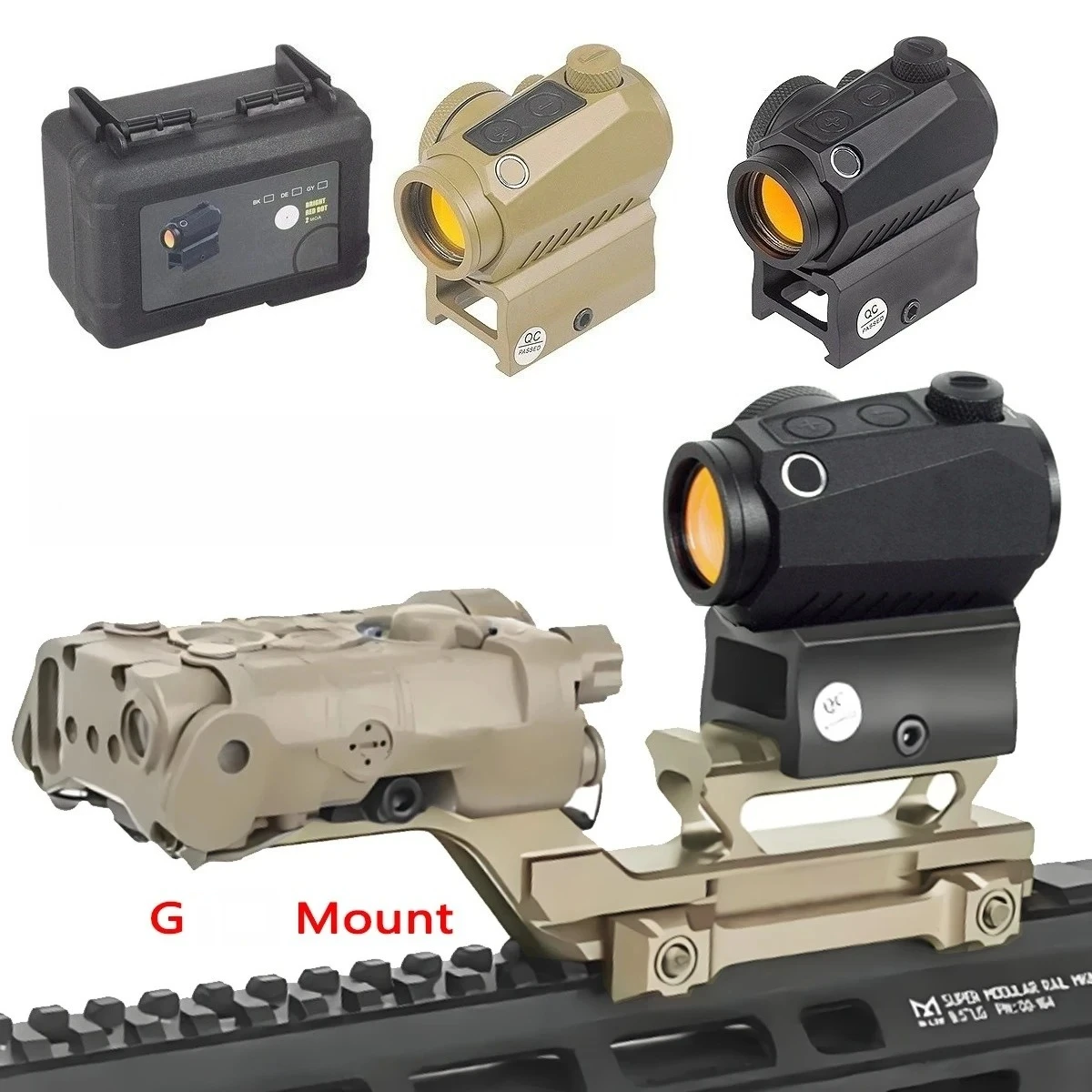 G Hy Mount R5 Red Dot Sight reflejo holográfico 2 MOA mira telescópica UNIDAD Mount AR15 M4 M16 AK47 caza RM Red Dot Scope