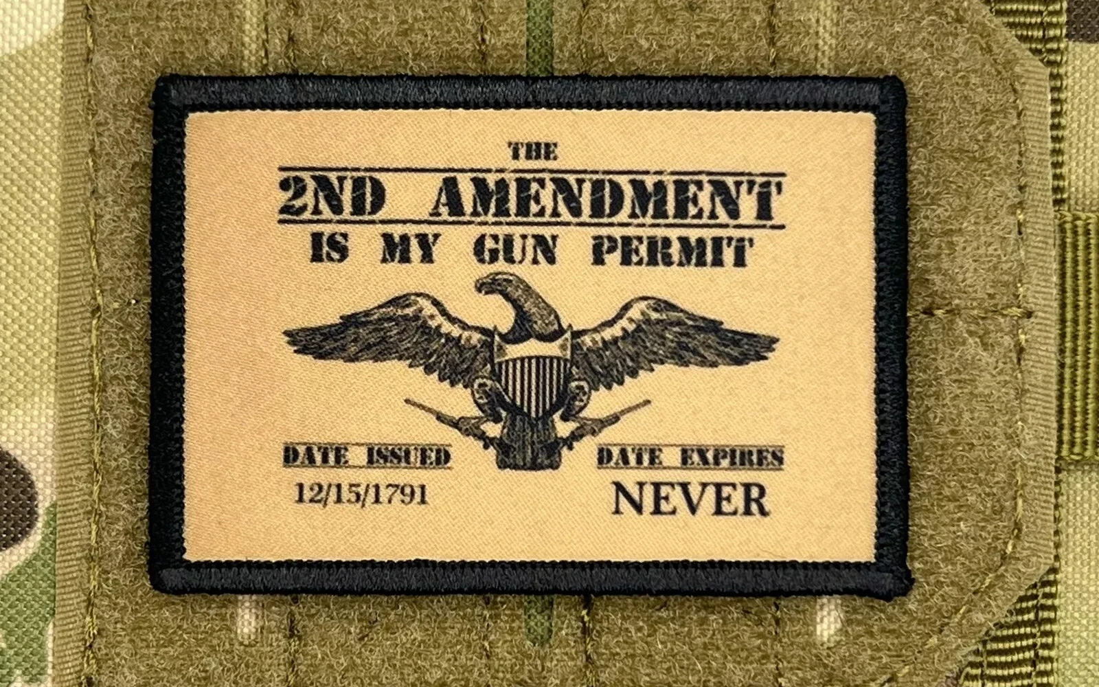 2ª Modificación del permiso de pistola, parches de insignia de moral, brazalete táctico, mochila militar, pegatina impresa de gancho y bucle - imagen 4