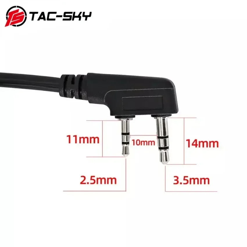 TS TAC-SKY accesorio táctico para auriculares militar PTT Ken Plug Silynx U94 PTT para Baofeng UV5R UV82 Walkie Talkie - imagen 5