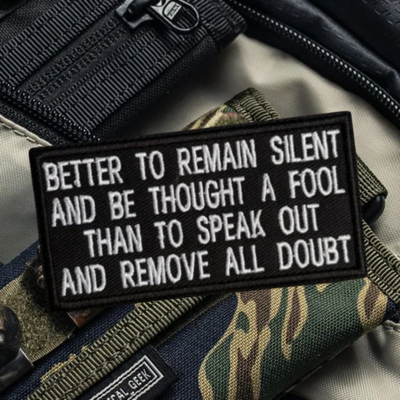 Better To Remain-parche bordado 3D silencioso, tira táctica con gancho y bucle, insignia de moral, pegatinas para mochila, parches para brazalete para ropa - imagen 4