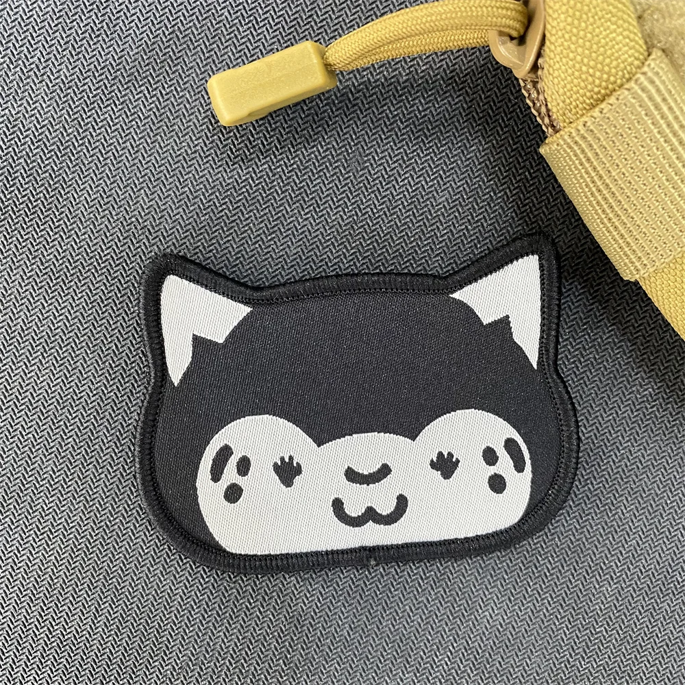 Parche de insignia de moral de gato lindo, No Kisses Just Hisses Cats, parches bordados para ropa, pegatinas tácticas de mochila de gancho y bucle - imagen 5