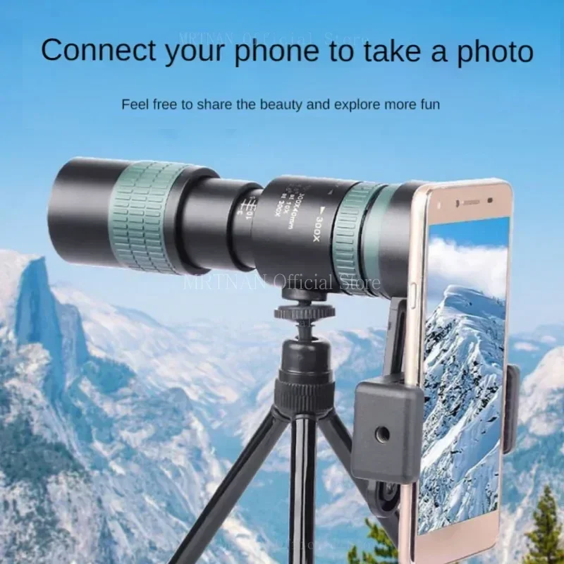 Telescopio Monocular profesional de largo alcance para caza y acampada, binoculares potentes portátiles HD 4K con Zoom 10-300x40, BAK4-Prisms - imagen 2