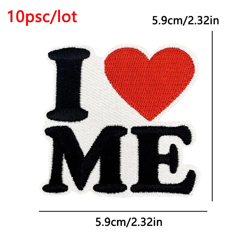 10 unids/lote de parches de letras de dibujos animados para ropa, parches bordados con plancha de flores - imagen 3