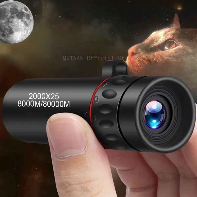 Mini telescopio de bolsillo para exteriores, telescopio profesional recubierto Fmc, 2000x25, para acampar al aire libre, caza, observación de aves - imagen 2
