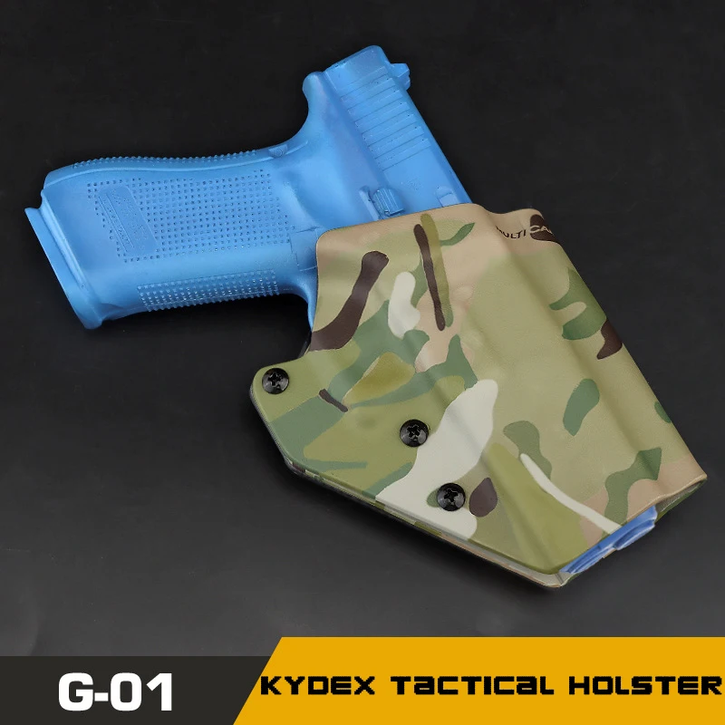 KYDEX-funda táctica para caza, funda para pistola GL17 19 19X 45, funda para pistola con cinturón, funda para pistola derecha de extracción rápida