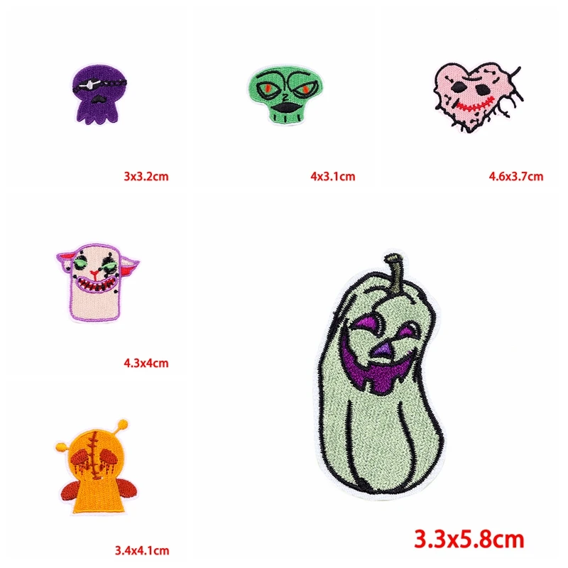 Prajna-Parche de Halloween de 10 piezas, parches para planchar para ropa, DIY, parches de calavera Punk, Parche de costura, accesorios para ropa - imagen 2