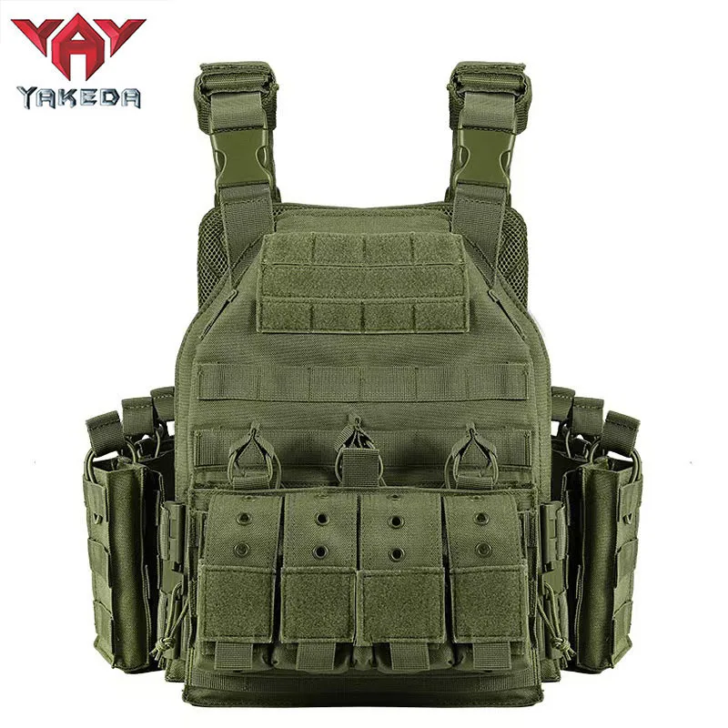 YAKEDA-Chaleco táctico portador de placa de nailon 1000D, chaleco Molle protector ajustable para caza al aire libre, accesorios de combate Airsoft - imagen 2